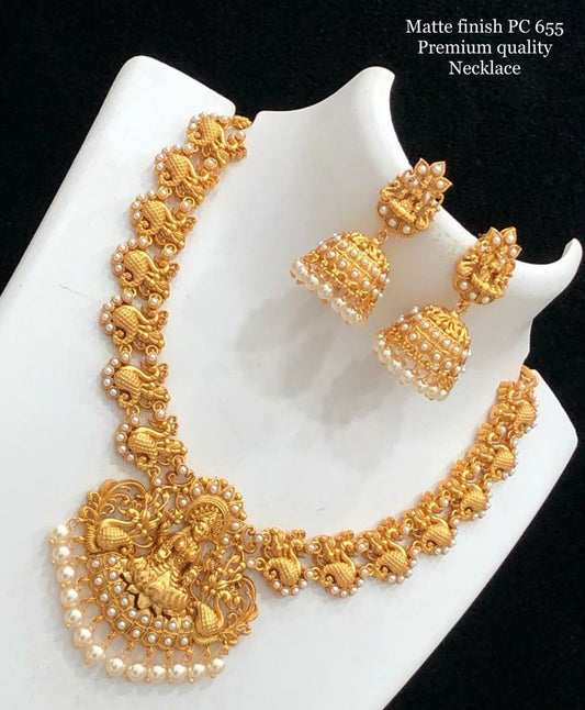 Laxmi Pearl with Golden Work Necklace